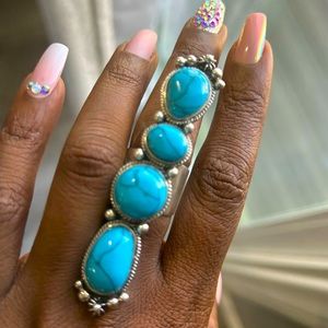 Turquoise ring statement ring